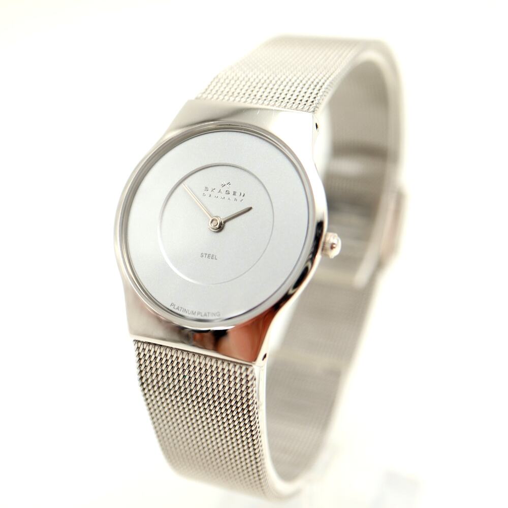 Skagen Platinum Plated 28mm Limited Edition Watch 20th Anni 973/2000 New Battery